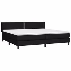 vidaXL Giroletto a Molle con Materasso Nero 200x200 cm in Tessuto - Vista aggiuntiva 3