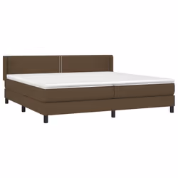 vidaXL Giroletto a Molle con Materasso Marrone Scuro 200x200cm Tessuto - Vista aggiuntiva 3