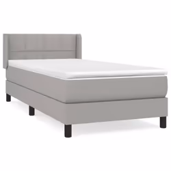 vidaXL Giroletto a Molle con Materasso Grigio Chiaro 80x200 cm Tessuto - Vista aggiuntiva 2