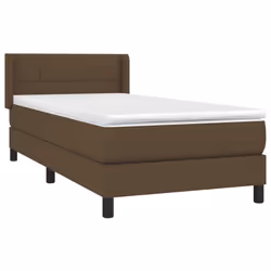 vidaXL Giroletto a Molle con Materasso Marrone Scuro 80x200 cm Tessuto - Vista aggiuntiva 3