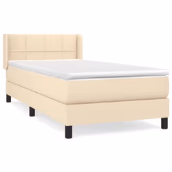 vidaXL Giroletto a Molle con Materasso Crema 80x200 cm inTessuto - Vista aggiuntiva 2