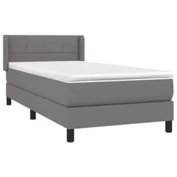 vidaXL Giroletto a Molle con Materasso Grigio Scuro 90x200 cm Tessuto - Vista aggiuntiva 3