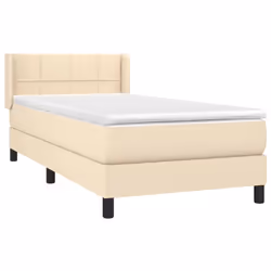 vidaXL Giroletto a Molle con Materasso Crema 90x200 cm inTessuto - Vista aggiuntiva 3