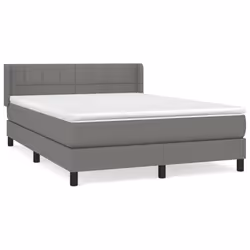 vidaXL Giroletto a Molle con Materasso Grigio Scuro 140x200cm Tessuto - Vista aggiuntiva 2