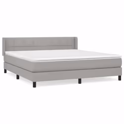 vidaXL Giroletto a Molle con Materasso Grigio Chiaro160x200 cm Tessuto - Vista aggiuntiva 2