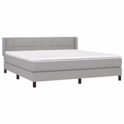 vidaXL Giroletto a Molle con Materasso Grigio Chiaro160x200 cm Tessuto - Vista aggiuntiva 3