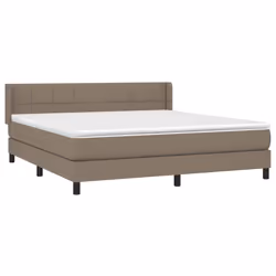 vidaXL Giroletto a Molle con Materasso Tortora 160x200 cm in Tessuto - Vista aggiuntiva 3