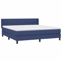 vidaXL Giroletto a Molle con Materasso Blu 160x200 cm in Tessuto - Vista aggiuntiva 3