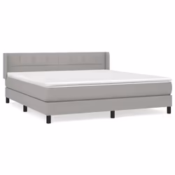vidaXL Giroletto a Molle con Materasso Grigio Chiaro180x200 cm Tessuto - Vista aggiuntiva 2