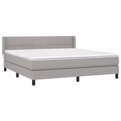 vidaXL Giroletto a Molle con Materasso Grigio Chiaro180x200 cm Tessuto - Vista aggiuntiva 3