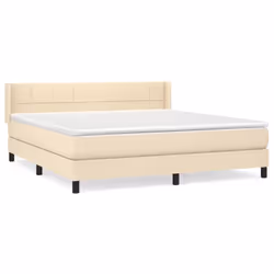 vidaXL Giroletto a Molle con Materasso Crema 180x200 cm in Tessuto - Vista aggiuntiva 2
