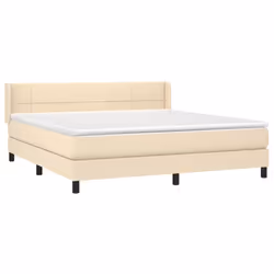vidaXL Giroletto a Molle con Materasso Crema 180x200 cm in Tessuto - Vista aggiuntiva 3