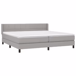 vidaXL Giroletto a Molle con Materasso Grigio Chiaro 200x200cm Tessuto - Vista aggiuntiva 3
