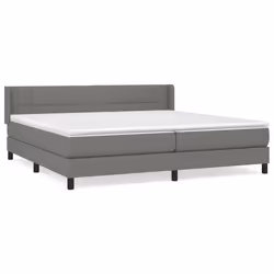 vidaXL Giroletto a Molle con Materasso Grigio Scuro 200x200 cm Tessuto - Vista aggiuntiva 2