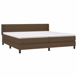 vidaXL Giroletto a Molle con Materasso Marrone Scuro 200x200cm Tessuto - Vista aggiuntiva 3