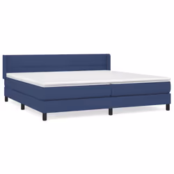 vidaXL Giroletto a Molle con Materasso Blu 200x200 cm in Tessuto - Vista aggiuntiva 2