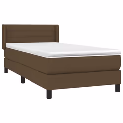 vidaXL Giroletto a Molle con Materasso Marrone Scuro 80x200 cm Tessuto - Vista aggiuntiva 3