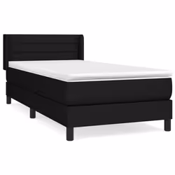 vidaXL Giroletto a Molle con Materasso Nero 90x200 cm in Tessuto - Vista aggiuntiva 2