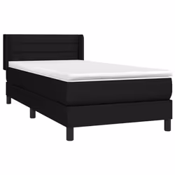 vidaXL Giroletto a Molle con Materasso Nero 90x200 cm in Tessuto - Vista aggiuntiva 3