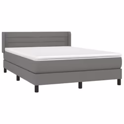 vidaXL Giroletto a Molle con Materasso Grigio Scuro 140x190 cm Tessuto - Vista aggiuntiva 3