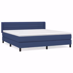 vidaXL Giroletto a Molle con Materasso Blu 160x200 cm in Tessuto - Vista aggiuntiva 2