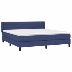 vidaXL Giroletto a Molle con Materasso Blu 160x200 cm in Tessuto - Vista aggiuntiva 3