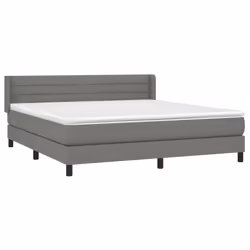 vidaXL Giroletto a Molle con Materasso Grigio Scuro 180x200 cm Tessuto - Vista aggiuntiva 3
