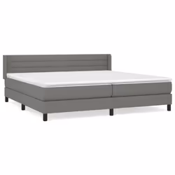 vidaXL Giroletto a Molle con Materasso Grigio Scuro 200x200 cm Tessuto - Vista aggiuntiva 2