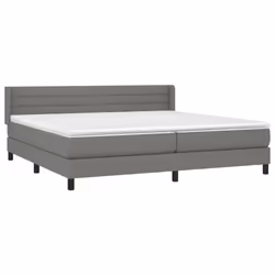 vidaXL Giroletto a Molle con Materasso Grigio Scuro 200x200 cm Tessuto - Vista aggiuntiva 3