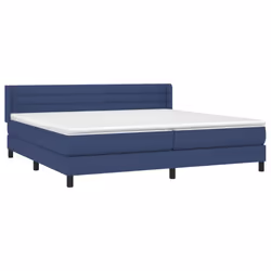 vidaXL Giroletto a Molle con Materasso Blu 200x200 cm in Tessuto - Vista aggiuntiva 3