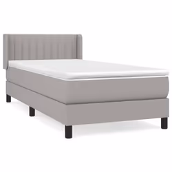 vidaXL Giroletto a Molle con Materasso Grigio Chiaro 80x200 cm Tessuto - Vista aggiuntiva 2
