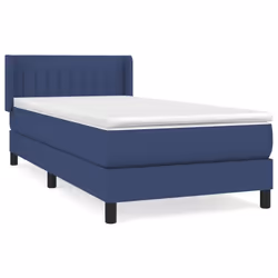 vidaXL Giroletto a Molle con Materasso Blu 90x190 cm in Tessuto - Vista aggiuntiva 2