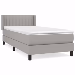 vidaXL Giroletto a Molle con Materasso Grigio Chiaro 90x200 cm Tessuto - Vista aggiuntiva 2