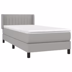 vidaXL Giroletto a Molle con Materasso Grigio Chiaro 90x200 cm Tessuto - Vista aggiuntiva 3