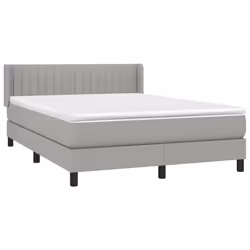 vidaXL Giroletto a Molle con Materasso Grigio Chiaro 140x190cm Tessuto - Vista aggiuntiva 3
