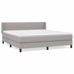 vidaXL Giroletto a Molle con Materasso Grigio Chiaro160x200 cm Tessuto - Vista aggiuntiva 2