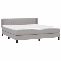 vidaXL Giroletto a Molle con Materasso Grigio Chiaro160x200 cm Tessuto - Vista aggiuntiva 3