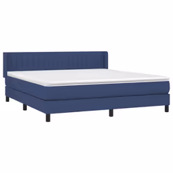 vidaXL Giroletto a Molle con Materasso Blu 160x200 cm in Tessuto - Vista aggiuntiva 3