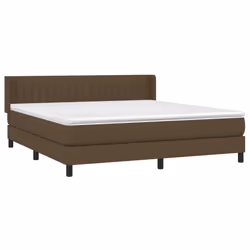 vidaXL Giroletto a Molle con Materasso Marrone Scuro 180x200cm Tessuto - Vista aggiuntiva 3
