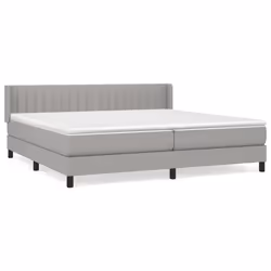vidaXL Giroletto a Molle con Materasso Grigio Chiaro 200x200cm Tessuto - Vista aggiuntiva 2