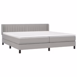 vidaXL Giroletto a Molle con Materasso Grigio Chiaro 200x200cm Tessuto - Vista aggiuntiva 3