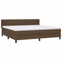 vidaXL Giroletto a Molle con Materasso Marrone Scuro 200x200cm Tessuto - Vista aggiuntiva 3