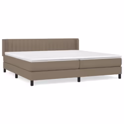 vidaXL Giroletto a Molle con Materasso Tortora 200x200 cm in Tessuto - Vista aggiuntiva 2