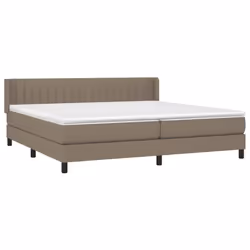 vidaXL Giroletto a Molle con Materasso Tortora 200x200 cm in Tessuto - Vista aggiuntiva 3