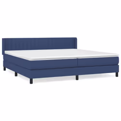 vidaXL Giroletto a Molle con Materasso Blu 200x200 cm in Tessuto - Vista aggiuntiva 2