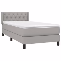 vidaXL Giroletto a Molle con Materasso Grigio Chiaro 80x200 cm Tessuto - Vista aggiuntiva 3