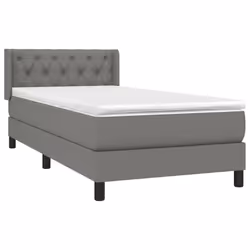 vidaXL Giroletto a Molle con Materasso Grigio Scuro 80x200 cm Tessuto - Vista aggiuntiva 3