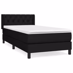 vidaXL Giroletto a Molle con Materasso Nero 80x200 cm inTessuto - Vista aggiuntiva 2