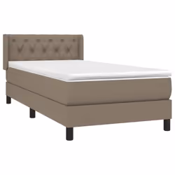 vidaXL Giroletto a Molle con Materasso Tortora 80x200 cm inTessuto - Vista aggiuntiva 3