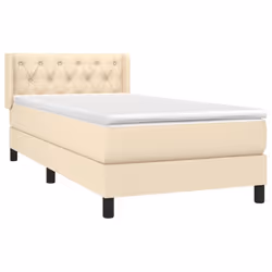 vidaXL Giroletto a Molle con Materasso Crema 80x200 cm inTessuto - Vista aggiuntiva 3